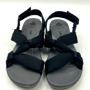CLARKS CLOUDSTEPPERS ARLA PRIMROSE BLACK SLINGBACK SANDALS WOMEN SIZE 8 AND 12